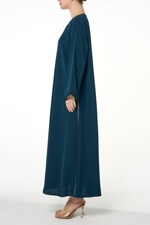 Blue Amani Nada Abaya, Lace Detail