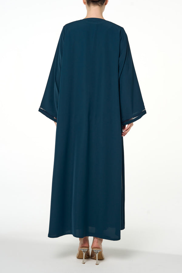 Blue Amani Nada Abaya, Lace Detail