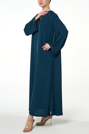 Blue Amani Nada Abaya, Lace Detail