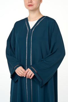 Blue Amani Nada Abaya, Lace Detail