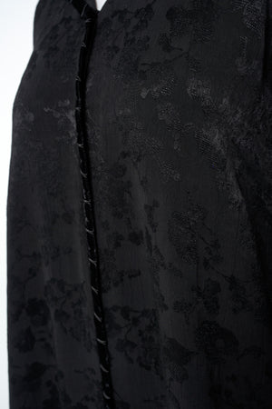 Black Aya Jacquard Abaya, Basic Design