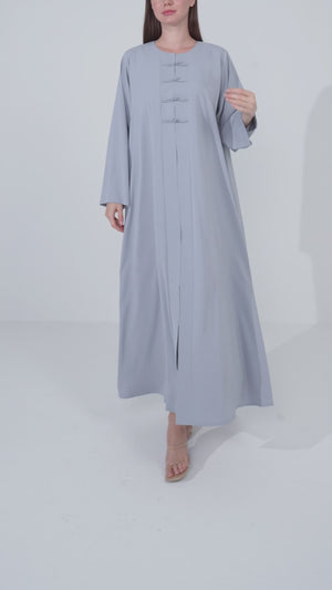 Blue Bio Crepe Abaya with Minimal Design