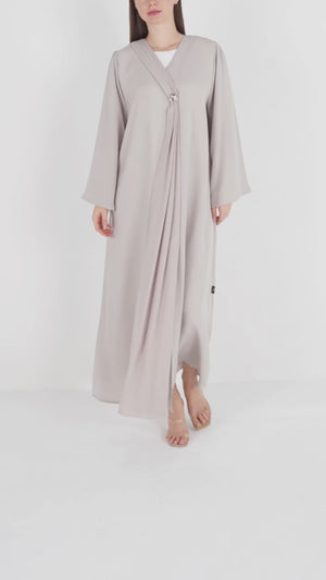Beige Joy Nada Abaya with Clean Finishing