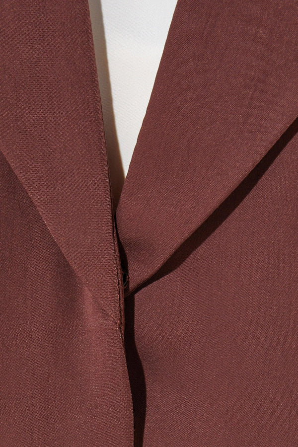 Brown Royal Crepe with Curve Beadwork on Sleeves - Posh Abaya