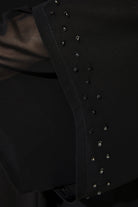 Layered Chiffon with Shiny Beads on Black Abaya - Posh Abaya