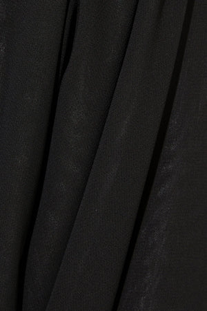 Beaded Lace & Stone Side Flared Black Custom Abaya