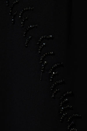 Custom Arc Bead Flare Chiffon Black Custom Abaya